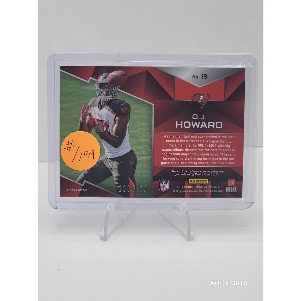 2017 Panini Spectra Rising Rookie Material O.J. Howard #19 Tampa Bay Buccaneers